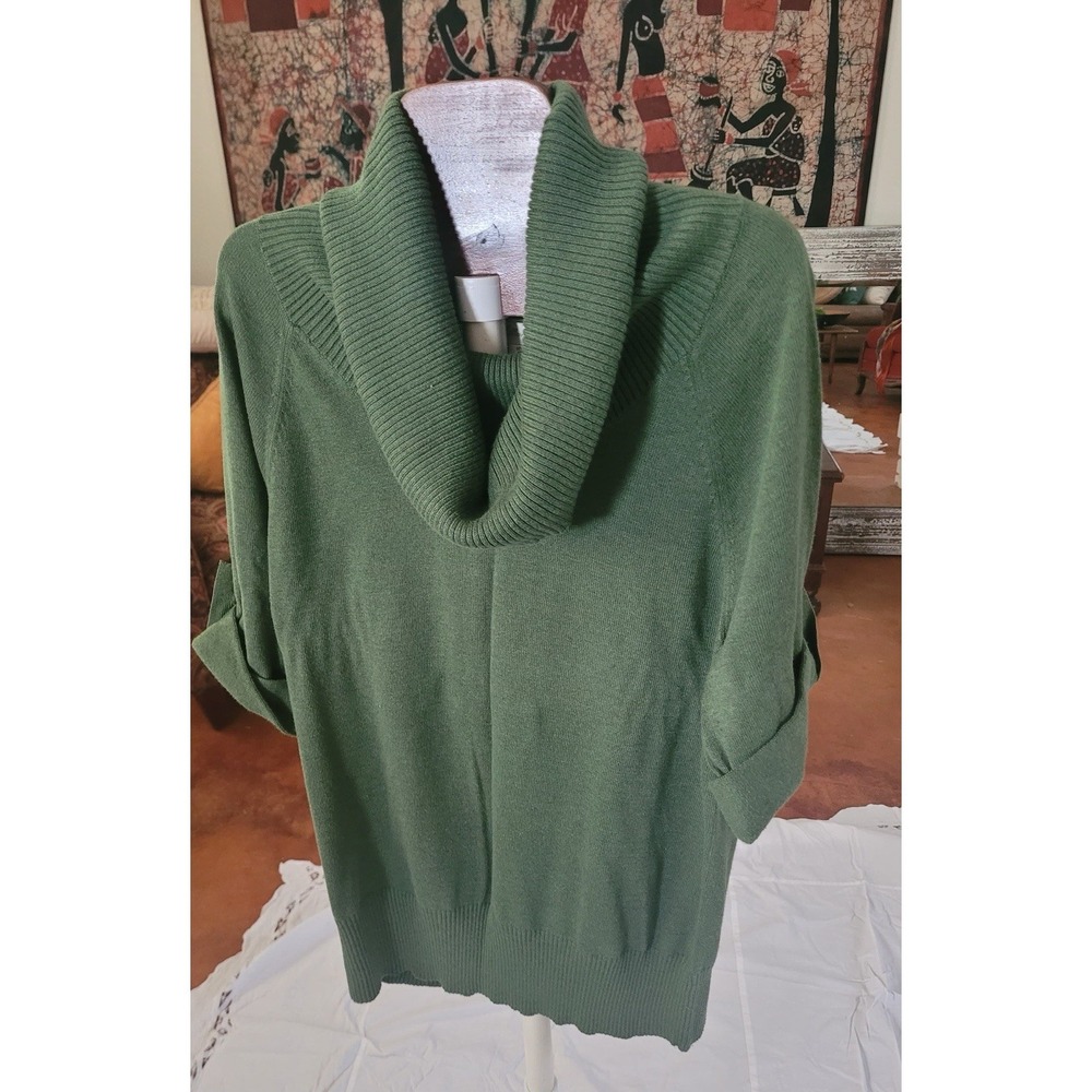 Jillian Nicole Green Cowl Neck‎ Pullover Sweater 3/4 Sleeve Women